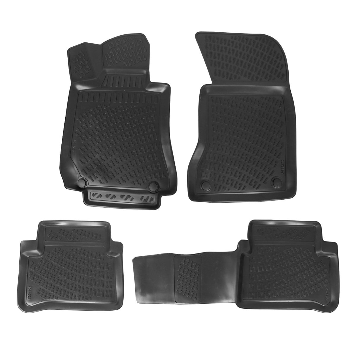 Mercedes E Class W124 Floor Mats - Rear + Front - Omac - Rubber TPE - Black - '89-'92 Mercedes E Class W124 Floor Mats - Rear + Front - Omac - Rubber TPE - Black - '89-'92